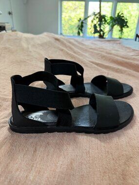 Sorel Black Women's Ella Sandal, Size 9